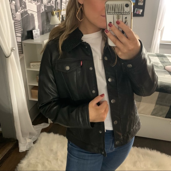 Levi's Jackets & Blazers - Levi's Faux Leather Trucker Jacket